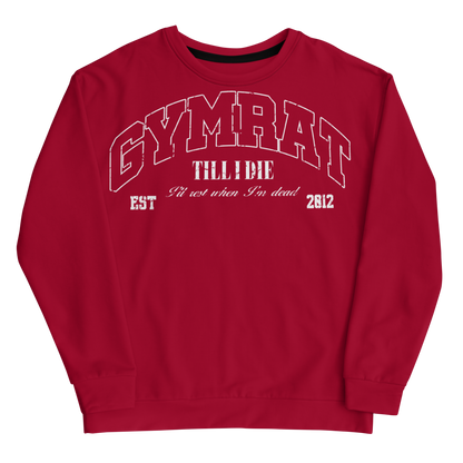 GYMRATSUNITED TILL I DIE CREWNECK - BURGUNDY